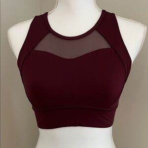 Lululemon Women’s High-Neck Mesh Insert Bralette - Burgundy